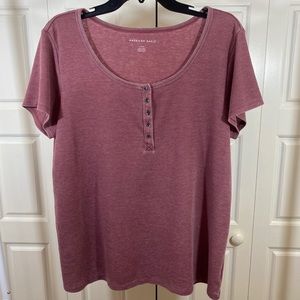 American Eagle Mauve Knitted Tshirt Tee Super Soft